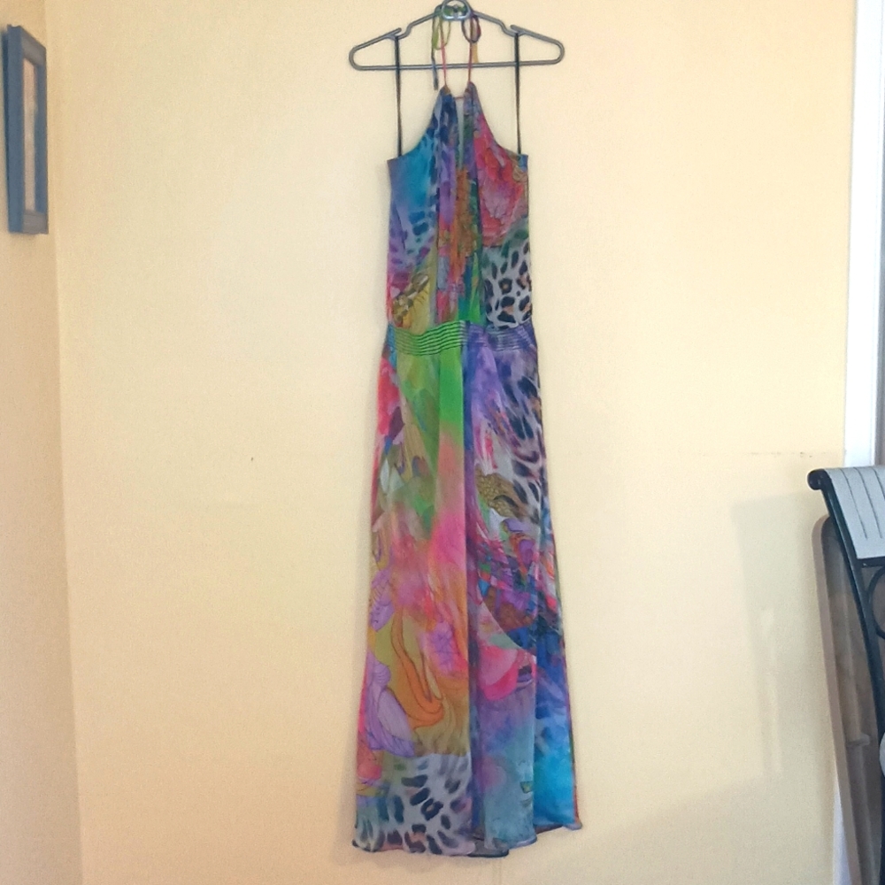 Boston Proper Printed Halter Maxi Dress - Picture 2 of 7
